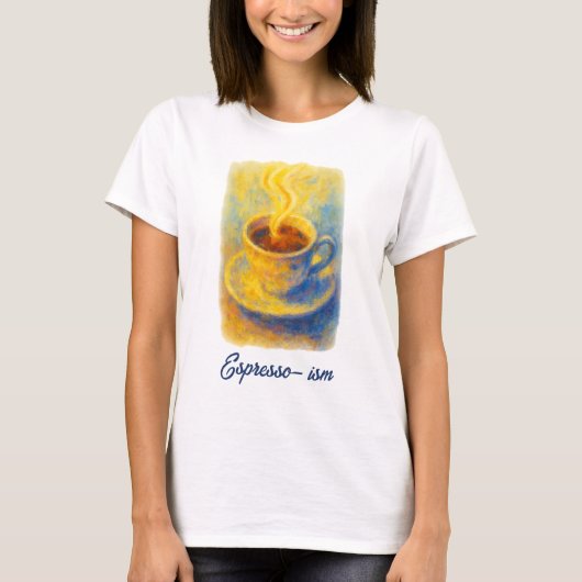 Impressionismus Malerei Espresso Kaffee Cup T-Shirt (Vorderseite)