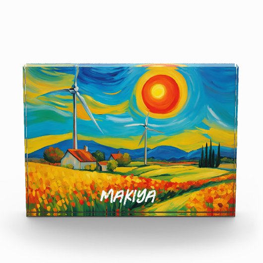 Impressionismus Solar- und Wind-Power Fotoblock (Vorderseite)