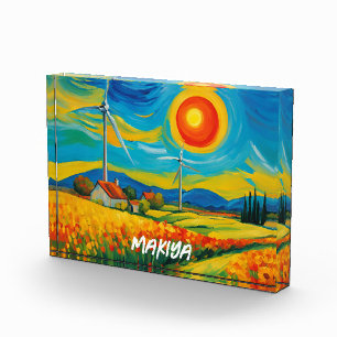 Impressionismus Solar- und Wind-Power Fotoblock