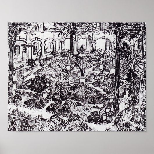 Impressionismus Vincent Van Gogh Garten des Hospit Poster (Vorne)