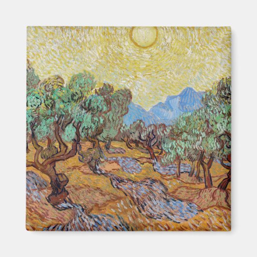Impressionismus Vincent Van Gogh Olivenbäume Berüh Magnet (Vorne)