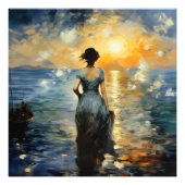 Impressionismus von Mädchen und Meer Fotodruck (Vorne)