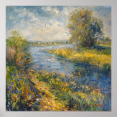 Impressionist A I Painting Springtime by River Poster (Vorne)