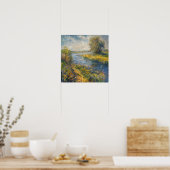 Impressionist A I Painting Springtime by River Poster (Küche)