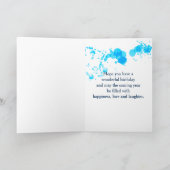 Impressionist Abstrakt in Grün und Blau Geburtstag Karte (Innenseite)