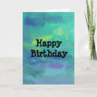 Impressionist Abstrakt in Grün und Blau Geburtstag