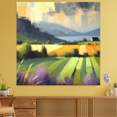 Impressionist Abstrakt Landschaft Storm Orange Leinwanddruck (Insitu (Wohnzimmer))