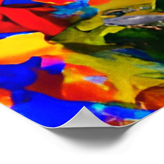 Impressionist Abstrakt Paris Blume Eiffelturm Poster (Ecke)