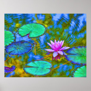 Impressionist-Art Lilypad im italienischen Garten Poster
