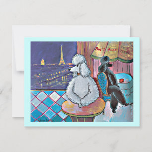 Impressionist Art Poodles Paris Café Al Porto