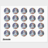 Impressionist Art Poodles Paris Cafe Stickers Tags (Blatt)