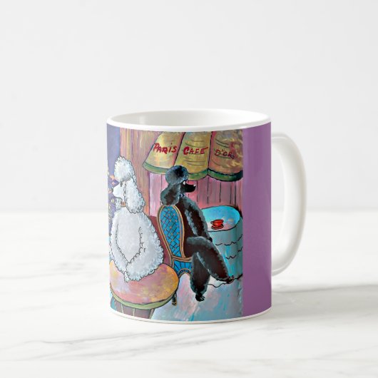 Impressionist Art Poodles Paris Café Tasse (VorderseiteRechts)