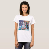 Impressionist Art Poodles Paris Café Tee Shirt (Vorne ganz)