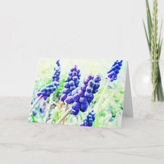 Impressionist Art Traube Hyazinthe Blume Art Card Karte (Vorderseite)