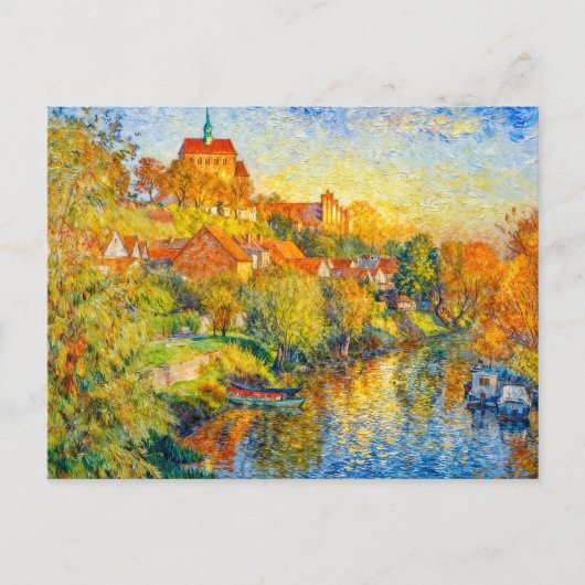 Impressionist Autumn View of Havelberg Cathedral w Postkarte (Vorderseite)