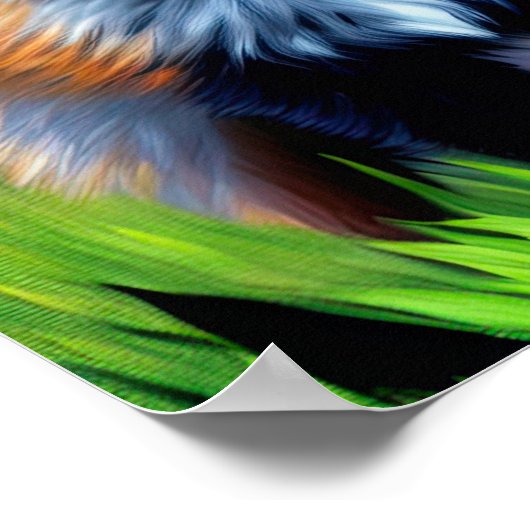 Impressionist Baby Fox im Wald Poster (Ecke)