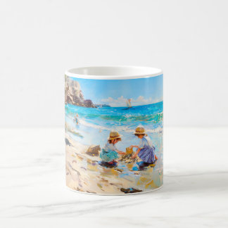 Impressionist Beach Play – Children by the Sea Art Kaffeetasse