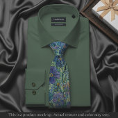 Impressionist Blue Floral Necktie Krawatte