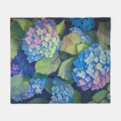 Impressionist Blue Hydrangeas Fleecedecke (Vorderseite (Horizontal))