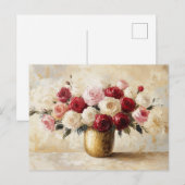 Impressionist Bouquet der Rose Valentine Postkarte (Vorne/Hinten)