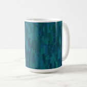 Impressionist Brush Strokes, Navy, Teal, Blue Kaffeetasse (VorderseiteRechts)