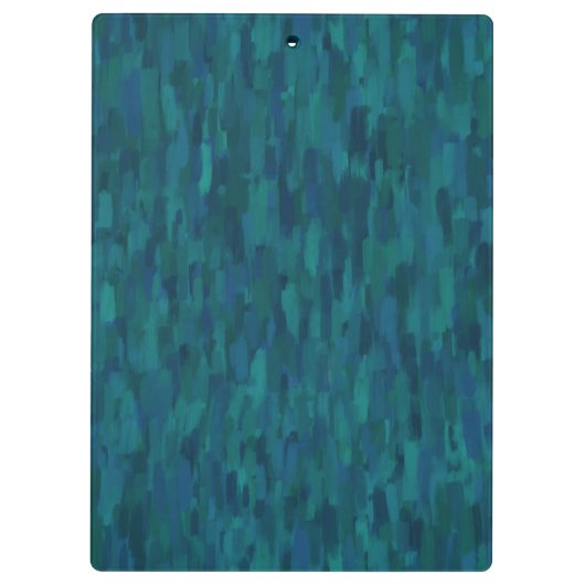 Impressionist Brush Strokes, Navy, Teal, Blue Klemmbrett (Rückseite)