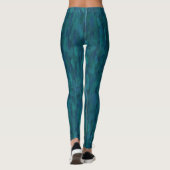 Impressionist Brush Strokes, Navy, Teal, Blue Leggings (Rückseite)