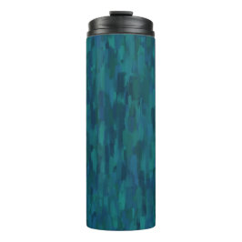 Impressionist Brush Strokes, Navy, Teal, Blue Thermosbecher