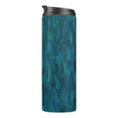 Impressionist Brush Strokes, Navy, Teal, Blue Thermosbecher (Nach rechts gedreht)