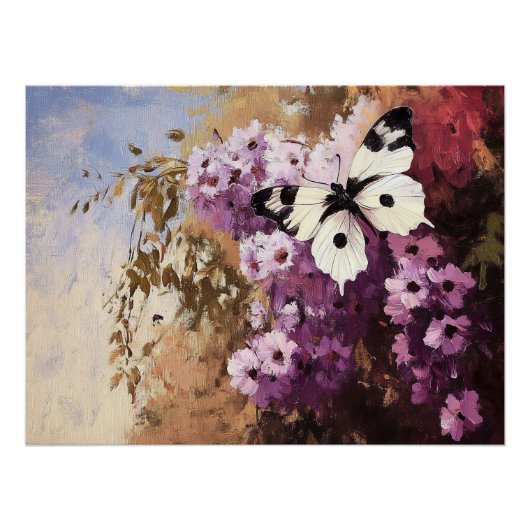 Impressionist Butterfly Garden Malerei Poster (Vorderseite)