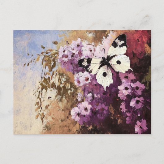 Impressionist Butterfly Garden Malerei Postkarte (Vorderseite)