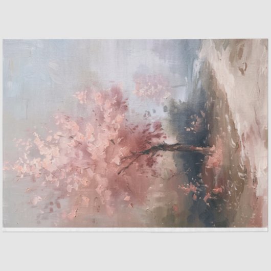 Impressionist Cherry Blossom Tree Decoupage Seidenpapier (Vorderseite)