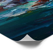 Impressionist Coastal Lighthouse Seascape Painting Poster (Ecke)