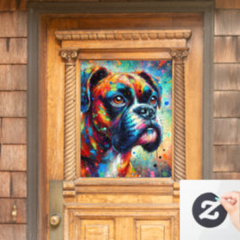 Impressionist Colorful Pop Art Boxer Dog Malerei Fensteraufkleber