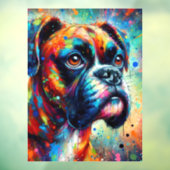 Impressionist Colorful Pop Art Boxer Dog Malerei Fensteraufkleber (Blatt 3)