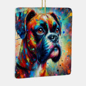 Impressionist Colorful Pop Art Boxer Dog Malerei Keramikornament (Rechts)