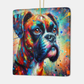 Impressionist Colorful Pop Art Boxer Dog Malerei Keramikornament (Links)