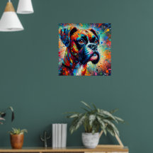 Impressionist Colorful Pop Art Boxer Dog Malerei