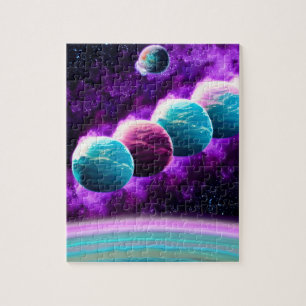 Impressionist Cosmic Vibraning Lila Universe Space Puzzle