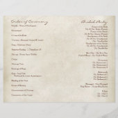 Impressionist Cream Pink Roses - Hochzeitsprogramm (Rückseite)