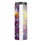 Impressionist Daffodil Floral Lila Personalisiert Thermosbecher (Rückseite)