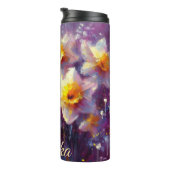 Impressionist Daffodil Floral Lila Personalisiert Thermosbecher (Nach rechts gedreht)