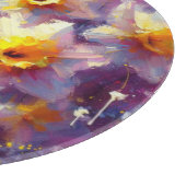 Impressionist Daffodin, Lila gelb, floral Schneidebrett (Ecke)