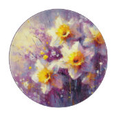 Impressionist Daffodin, Lila gelb, floral Schneidebrett (Vorderseite)