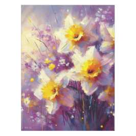 Impressionist Daffodin, Lila gelb, floral Tischdecke
