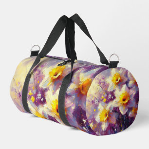 Impressionist Daffodin Lila Gelbe Kunst Duffle Bag