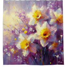 Impressionist Daffodin Lila Gelbe Kunst