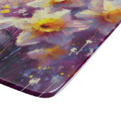 Impressionist Daffodin Lila Gelbe Kunst Schneidebrett (Ecke)