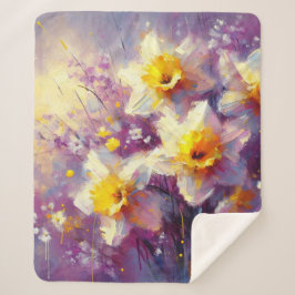 Impressionist Daffodin Lila Gelbe Kunst Sherpadecke