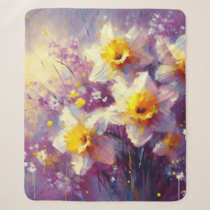Impressionist Daffodin Lila Gelbe Kunst Sherpadecke